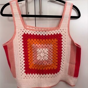 DKNY Multicolor Crochet Crop Top